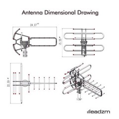 150Miles Range Steering TV Antenna 45-860mhz High-Definition Receiving Antenna