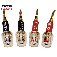 CESS-220 Pin Banana Plug to 4Mm Female Banana Jack/Speaker Wire 4 Pack