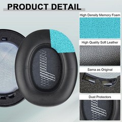 2X Ear Pads Cushion Replacement For JBL E65 E65BTNC / DUET NC / LIVE650 LIVE660