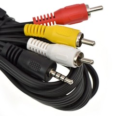 3RCA Male to 3.5mm Male Cable 3ft Adapter Audio Video Cord AV DV AUX Converter