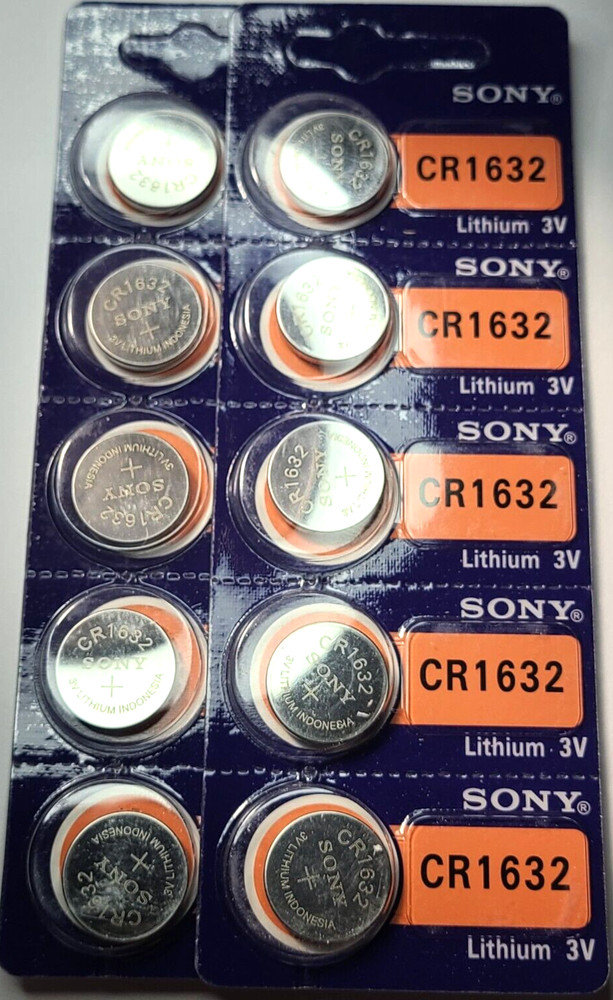 10 PK CR1632 SONY 3V LITH (GREAT EXP DATE 2033) DL1632 ECR2032 FREE SHIP & TRAK