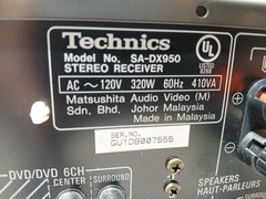 Technics SA-DX950 AV Receiver 5.1 Channel Dolby Digital Home Theater Stereo Amp