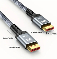 Capshi 8K DisplayPort Cable 1.4, VESA Certified 6.6FT DP Cord (8K@60Hz, 4K@144Hz