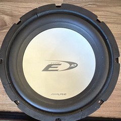 Alpine Type-E E10 10in Car Subwoofer 250W RMS Single Voice Coil, Non-Powered