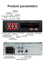 Single 1 Din Car Radio Stereo Bluetooth AM FM MP3 Player Audio Head Unit USB AUX