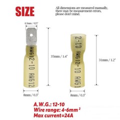 Waterproof Heat Shrink Spade Wire Connectors Electrical Crimp Terminals 50/220X