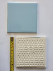 4.25×4.25″ Light Blue Wall Kitchen Bathroom Ceramic Tile Vintage US made