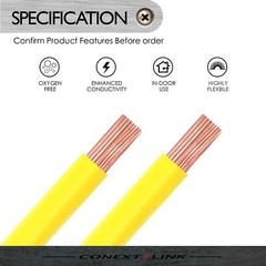 25ft 12 GA Gauge Primary Wire Power Cable Turn On Hook Up Remote Yellow Copper