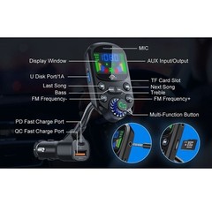 Wireless In-Car Bluetooth FM Transmitter MP3 Radio Adapter Car Kit USB Charger