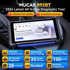 Mucar 892BT AI Full System Car Diagnostic Tool Bidirectional Scanner Free Update