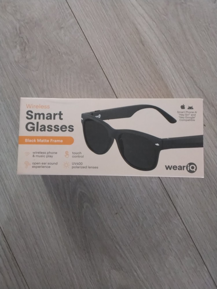 Wear iQ Wireless Smart Sunglass Bluetooth UV400 Polarized Lens Black Matte NIB