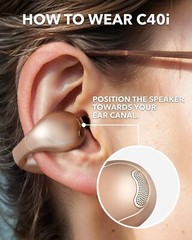 Soundcore C40i Open-Ear Earbuds Clip-On Headphones 3D Sound for Sports|Refurbish