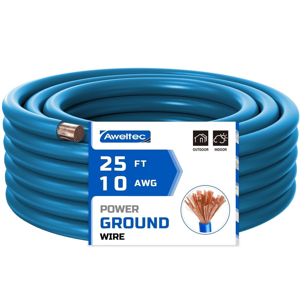 10 Gauge Wire, 25 Feet Blue Power Ground Wire Cable, Primary Automotive Wire,…