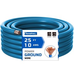 10 Gauge Wire, 25 Feet Blue Power Ground Wire Cable, Primary Automotive Wire,…