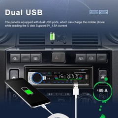 Single 1 DIN Car Stereo Radio MP3 Player Head Unit Audio Receiver BT FM AUX USB