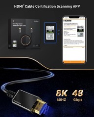 Brand New 8K Fiber Optic HDMI Cable 50FT Grey