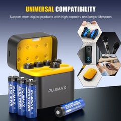 8 Pack 1.5V AA 4255mWh Rechargeable Lithium Batteries with Fast Charger Box NEW