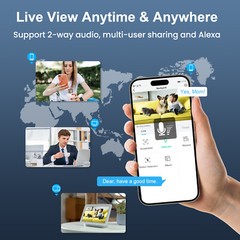 ANRAN 5MP Wireless Home Security Camera System WiFi Outdoor 360° PTZ 2TB 8CH NVR