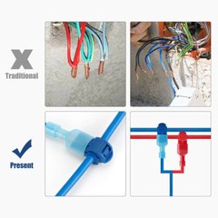240/60 T-Taps Wire Terminal Connectors Insulated Quick Splice Combo Kit 22-10AWG