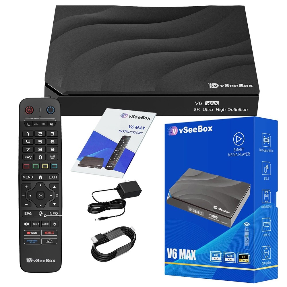 Streaming TvBox with all channel vSeeBox V6MAX VS SuperBox S7max Media Player