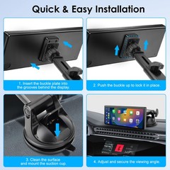 CarPlay Screen Suction Cup Mount Dashboard/Windshield Holder for7-11″Car Monitor