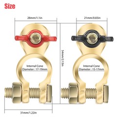 Brass Battery Terminal Positive & Negative Clamps Connectors For Marine Car Boat