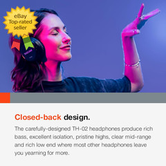 TH-02 Professional Studio Monitor Headphones, Wired over Ear