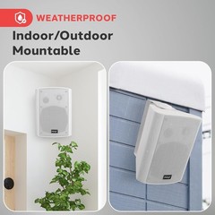 Pyle PDWR61BTWT 6.5″ Indoor Outdoor Waterproof Bluetooth Speaker System White