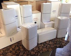 7 Bose MINT Double Cube Speakers DoubleShot 1 Center 6 Surround White 7.1 / 7.2