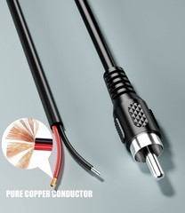 2Pack 20AWG 6.6ft RCA to Speaker Wire Adapter for Speakers Amplifier Audio Video