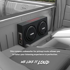 DS18 PU210A Amplified Dual 10″ Subwoofer Shallow Enclosure For Pick-Up Trucks