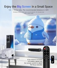 Smart Projector with 4K 8K Support, Android 14 Mini Projector with WiFi6 Silver