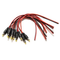 Lot 10x 5.5*2.1mm Male DC Power Plug Connector CCTV PSU Pigtail CABLE Jack 12V