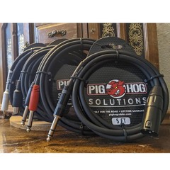 2x Pig Hog 1/4″ TRS to XLR Balance Adaptor Cable, 10 Feet PX-TMXM2