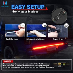 Waterproof 48″ Triple Row 360 LED Tailgate Strip Light Bar Tube for Pickup Truck