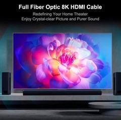 RUIPRO 8K Detachable Full Fiber Optic Armored HDMI 2.1 Cable 50 FT 48Gbps 8K