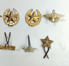Vintage Lot 8 pcs Collectible Soviet Aluminum Small Badges-Emblems for Clothing