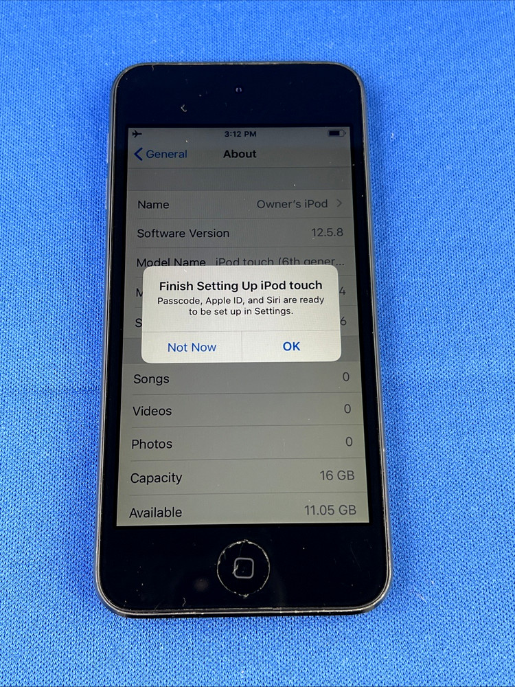 Apple iPod Touch 6th Gen A1574 16GB Space Gray No iCloud No MDM