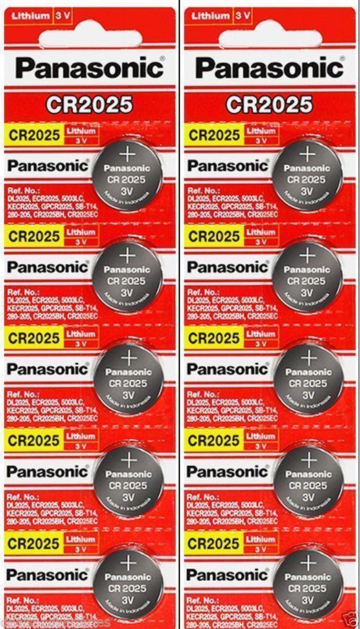 10 x Fresh PANASONIC CR 2025 CR2025 CR-2025 LITHIUM COIN CELL Battery Exp 2030