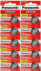 10 x Fresh PANASONIC CR 2025 CR2025 CR-2025 LITHIUM COIN CELL Battery Exp 2030
