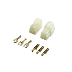 1 Set Motorcycle 3 Pin Plug Electrical Wire Connector 6.3mm Spade Terminal Kit