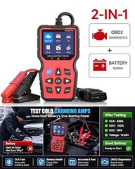 Easy to Use 2-in-1 OBD2 Scanner with Battery Tester: 1S Read & Clear Check