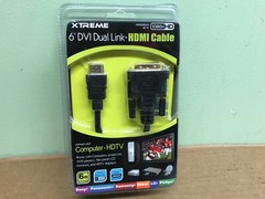 XTREME 6FT 1.8 METER DVI 24+1 DUAL LINK-HDMI CABLE RESOLUTION UP TO 1080P HD