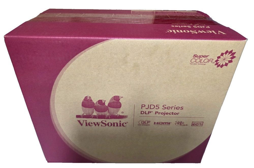 ViewSonic PJD5155 3300 Lumens SVGA DLP Projector W/HDMI Demo Unit 25 Low Hour