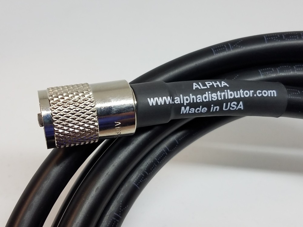 ALPHA – 100ft RG8u Coax Cable with AMPHENOL PL259s attached