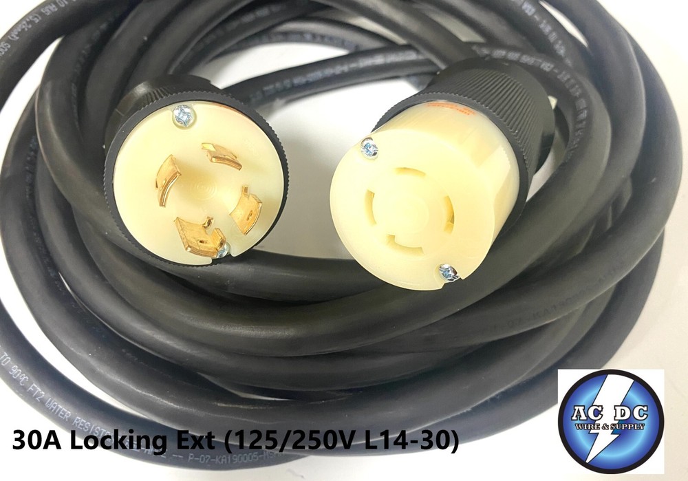 30 AMP ENTERTAINMENT CABLE GENERATOR POWER CABLE L14-30 125/250V SO 10/4 600V