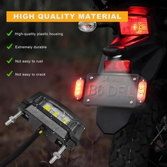 Motorcycle LED License Plate Light, 12V 6K White Rear Brake Tail Light Waterp…