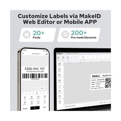 Makeid D50 Industrial Label Printer, Desktop Label Maker 2″ Print Head, Mobil…