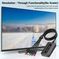 Component to HDMI Converter, 1080P YPbPr to HDMI Converter with Female YPbPr …