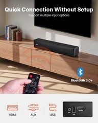 VEVOR Sound Bar for Smart TV 2.0 Channel Bluetooth TV Soundbar Speaker 80W 17 in